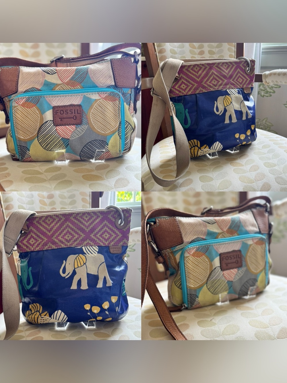 Fossil Y2K Vintage Multicolor Crossbody Bags - Lot of 2